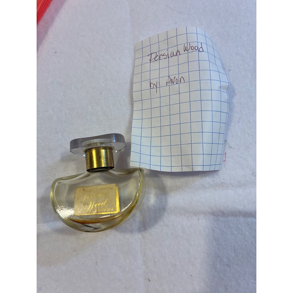 EMPTY Vintage Avon Persian Wood Cologne Splash Bottle Gold Label Fragrance
